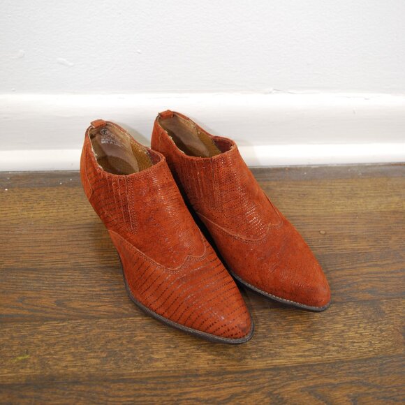 Vintage Zodiac Dazey Brown Suede Cowgirl Boot Sz 6.5 - Picture 1 of 7